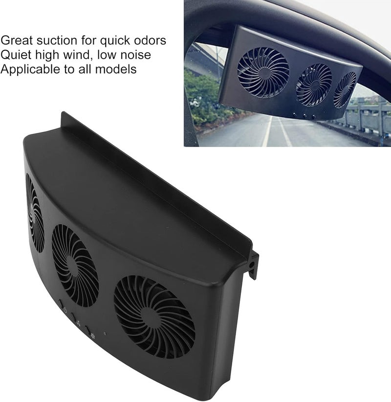 woobles Solar Exhaust Fan 3 Fan Low Noise 4000rpm Car Exhaust Fan for All Cars (Black) - Image 5